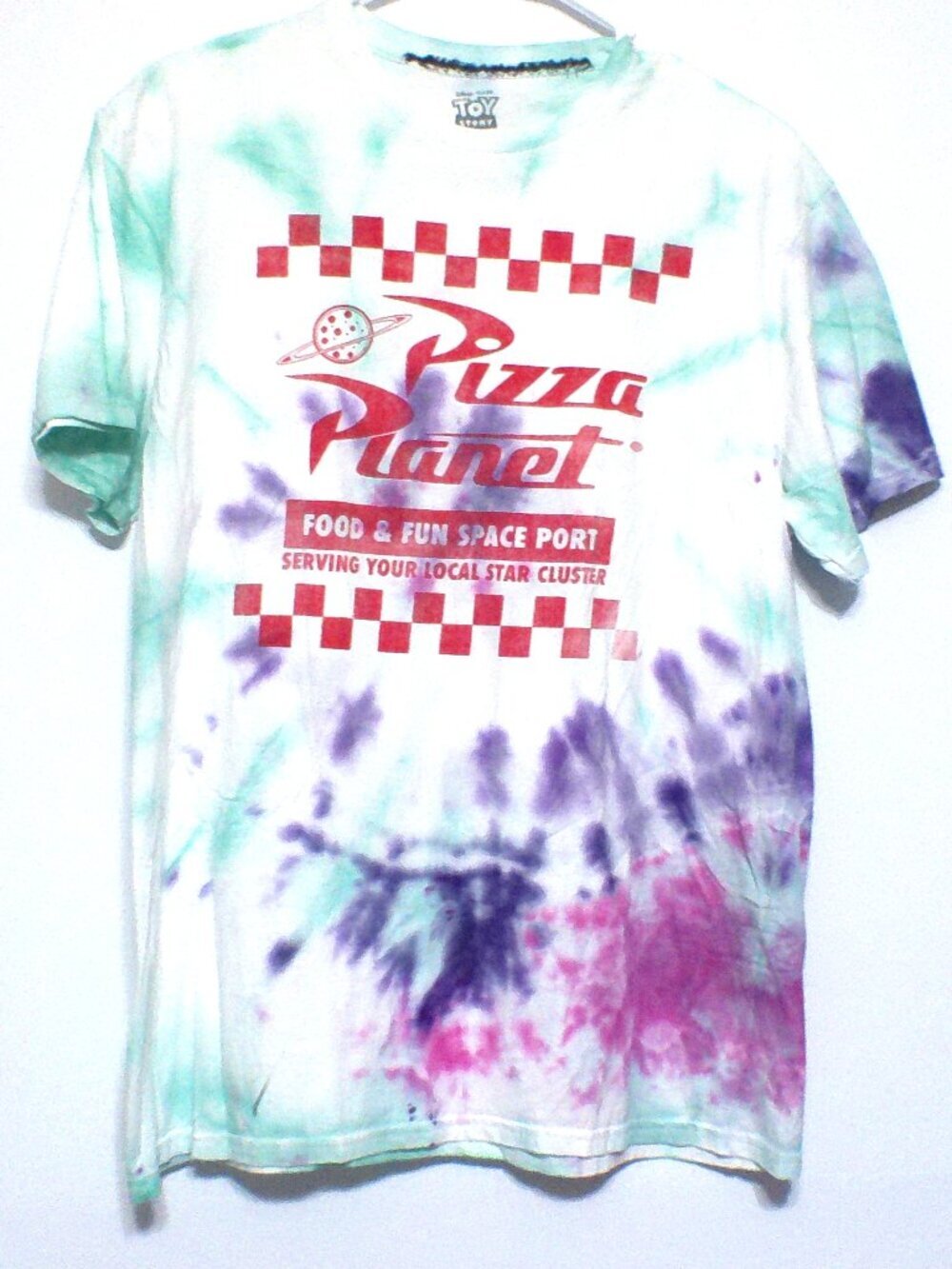 Disney Pixar Toy Story Pizza Planet Tie Dye Graphic T-Shirt Men’s Large